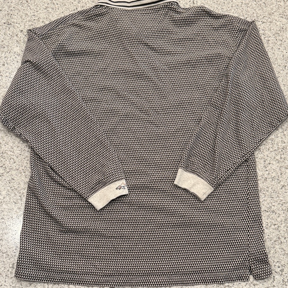 Greg Norman Collection Long-Sleeve Polo in Black and Cream Mens XL 100% Cotton - Picture 6 of 6